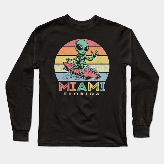 Miami Alien Long Sleeve T-Shirt by Etopix